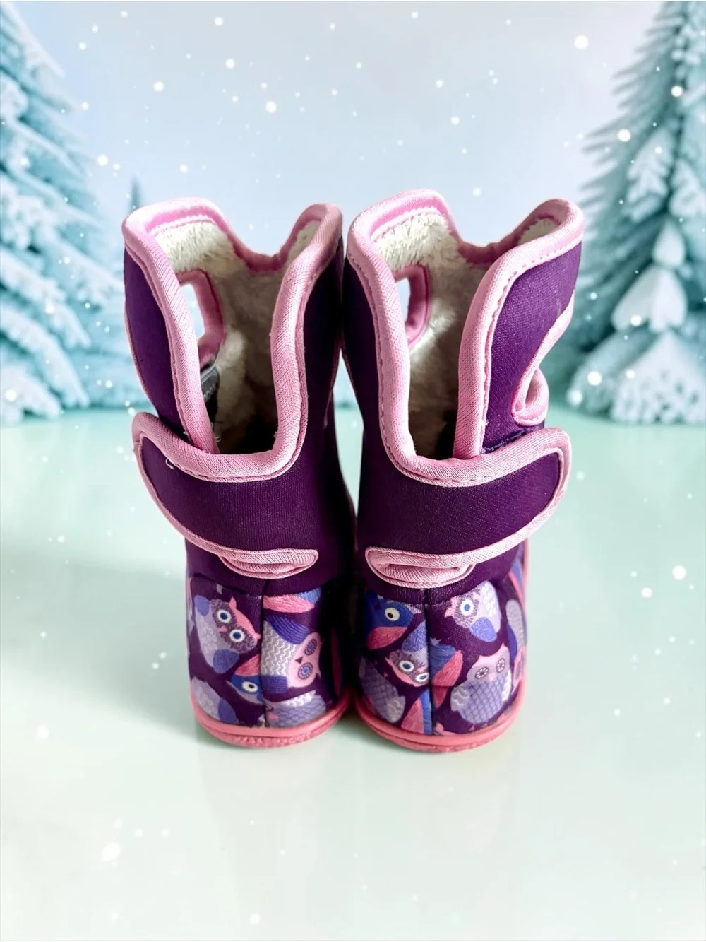 Bogs Baby Bog Owls Toddler Girls Boots Size 10 Faux Fur Lined Winter Booties